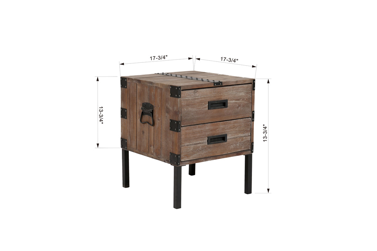 Antique Reclaimed Wood Gray Trunk Table And Side Table S/3 with Large Storage Dress Up Your Liviing Room W142562436-djyc