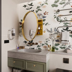 31.5 Inch Surface Mount Round Metal Framed Medicine Cabinet with Mirror and Adjustable Shelves Black Wall Mirror with Storage for Bathroom, Matte Gold W1435P194675-djyc