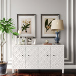 Accent Cabinet 4 Door Wooden Cabinet Sideboard Buffet Server Cabinet Storage Cabinet, for Living Room, Entryway, Hallway, Office, Kitchen and Dining Room, White Wash W1435P153086-djyc