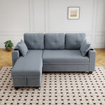 85 "multi-functional dark grey sofa. L-shaped sofa Cotton and linen sofa bed can be combined into one W1278S00008-djyc