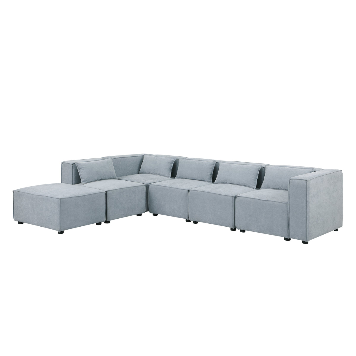 modular sofa Grayish bluechenille fabric,simple and grand, the seat and back is very soft. this is also a KNOCK DOWN sofa W1099S00116-djyc