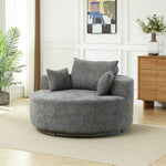 55''L Chenille Foam Single Swivel Chair, Fluffy Modern Sleeper, 360 Degree Swivel Chair for Living Room, Bedroom, Lounge and Projection Room-W834S00643