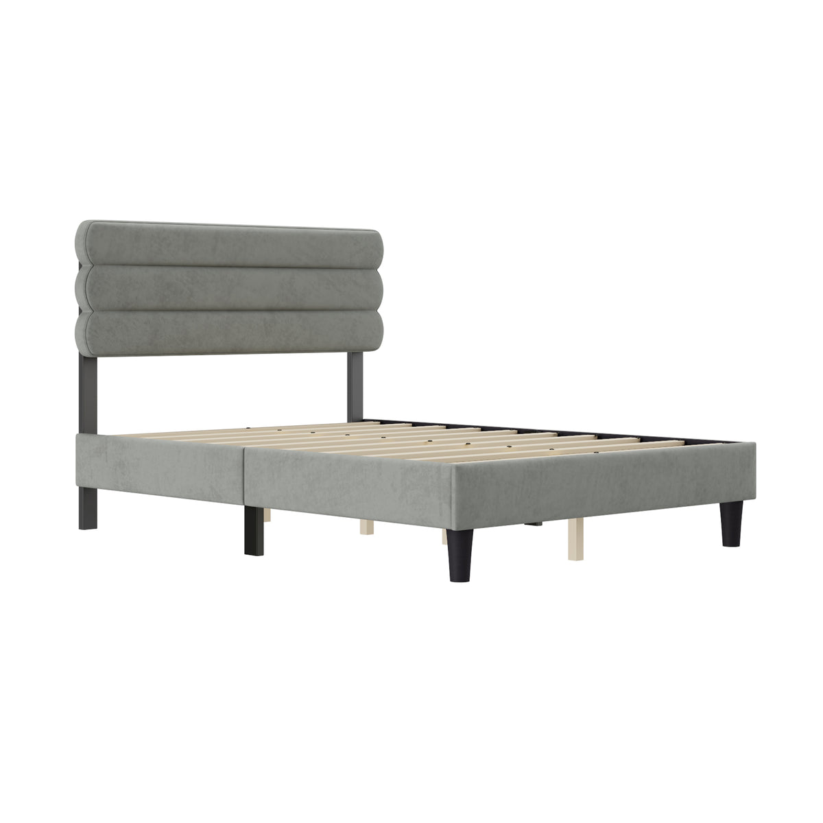 Full Bed Frame with Headboard,Sturdy Platform Bed with Wooden Slats Support,No Box Spring,Mattress Foundation,Easy Assembly W1793140480-djyc