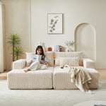 87" Oversized Sectional Lounge Chaise,No Assembly Required,Cloud Plush Loveseat with Reclining Sofa Bed,Fluffy Modern Sleeper Chair for Indoor Living Room Bedroom W834S00320-djyc