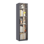 Single Glass Door Metal Storage Cabinet for Storing Photo Frames, Models, Handicrafts Display Cabinets with Removable Dividers and LED Light Strips, Suitable for Living Room, Study, and other places. W2385P152326-djyc