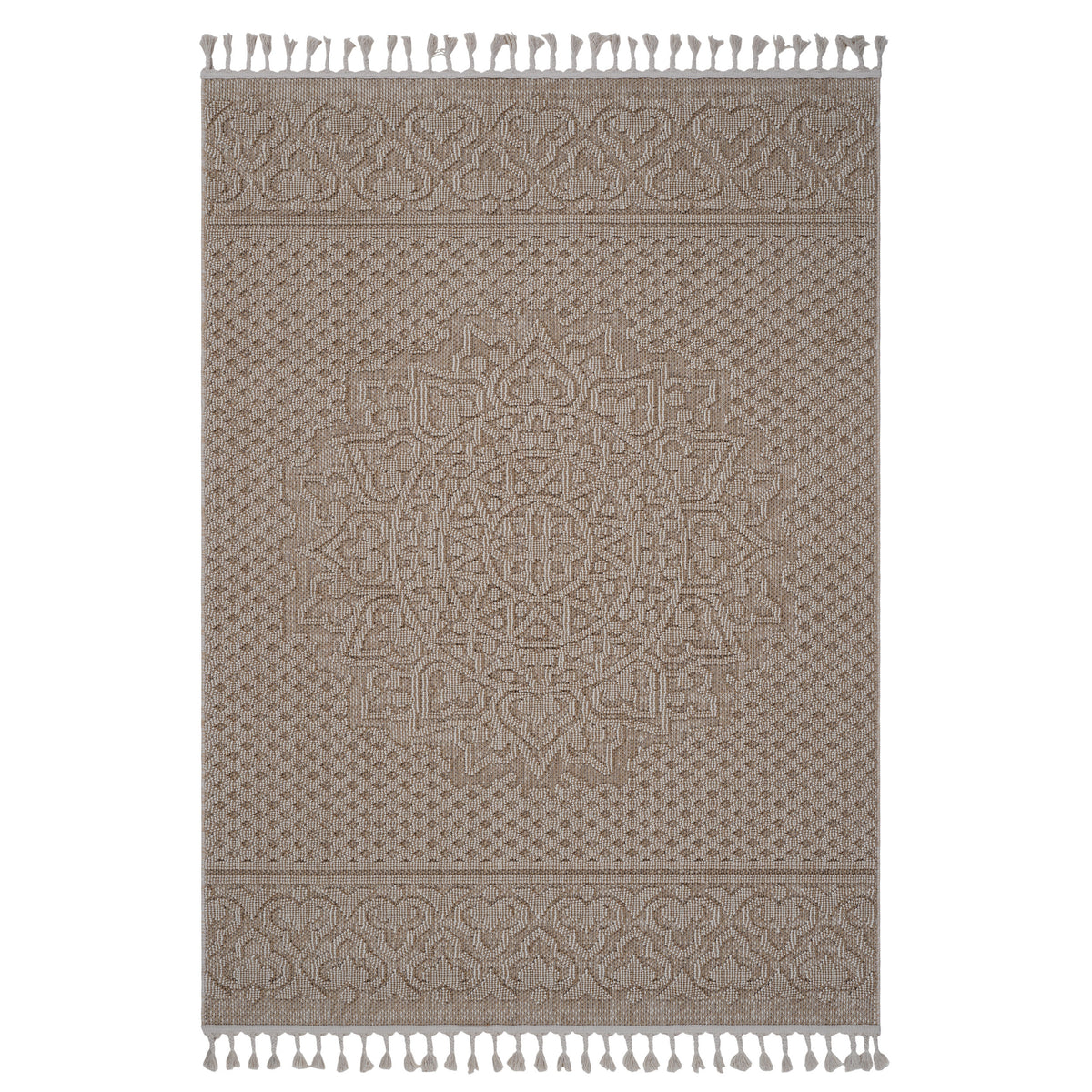 Guros Collection 4X6 Beige / Medallion Indoor / Outdoor Area Rug-B189P183477