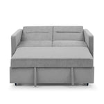 Loveseats Sofa Bed with Pull-out Bed, Adjsutable Back and Two Arm Pocket,Grey W48766862-djyc