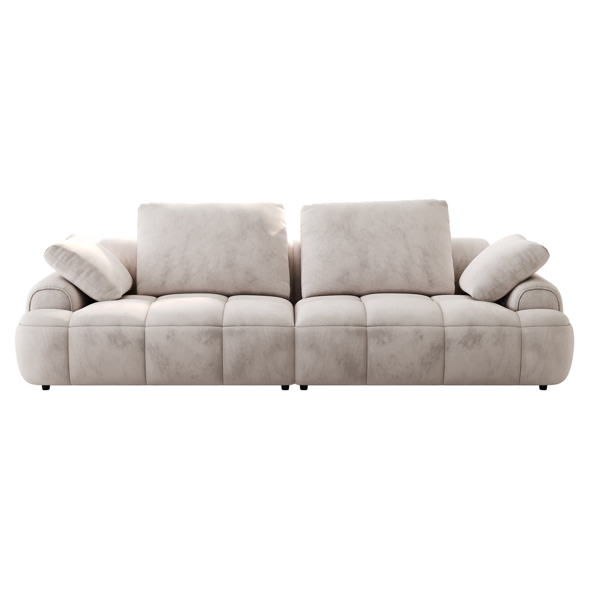 86.6″ Large size two Seat Sofa,Modern Upholstered,Light gray suede fabric W1767S00003-djyc