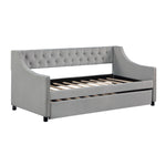 Daybed with Trundle Upholstered Tufted Sofa Bed, with Button and Copper Nail on Arms，full Size W876S00062-djyc