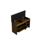 31.49 inch black brown shoe stool, soft cushion, soft and comfortable cushion, can be placed in the door, bedroom and other scenes W1278P185554-djyc