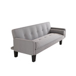 The sofa can be converted into a sofa bed, including two pillows, 72 "beige cotton linen sofa bed suitable for family living rooms W1278126839-djyc