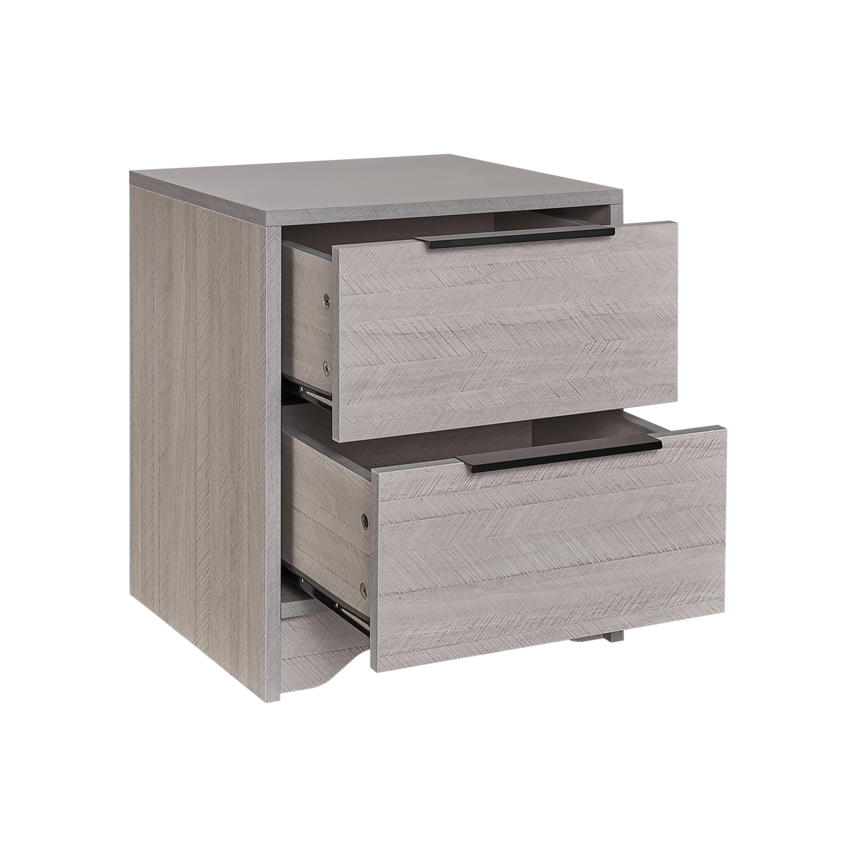 Grey Wooden Nightstand with TwoDrawers for Bedrooms and Other Places. W328127505-djyc