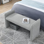 Bedroom storage stool, linen fabric storage stool, large storage space,44.48 inches, can be used for bed end, living room, entrance-GREY W487P186351-djyc