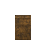 31.49 inches of black and brown solid wood shoe cabinet, three layers of flip bucket shoes storage cabinet, simple and generous for a variety of home styles Black and brown solid wood shoe cabinet, th W1278S00042-djyc