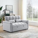 Loveseats Sofa Bed with Pull-out Bed,Adjsutable Back,Light Grey W487109970-djyc