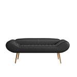 Versatile Black 57-Inch Sofa Stool with PVC Fabric: Perfect for Bedside or Porch Addition W1278122704-djyc