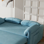 Sofa Showcase: 54" Velvet Blue Sofa Bed – A Dual-Purpose Living Room Gem with a Retractable Bed Option W1278127958-djyc