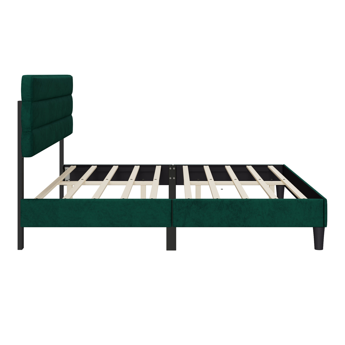 King Bed Frame with Headboard,Sturdy Platform Bed with Wooden Slats Support,No Box Spring,Mattress Foundation,Easy AssemblyGreen W1793140488-djyc