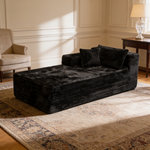 Modular Sectional Sofa Plush Corduroy Fabric Comfortable Chaise Lounge Couch SP-009A-BLACK-TL-W3819P448416 - 场景图