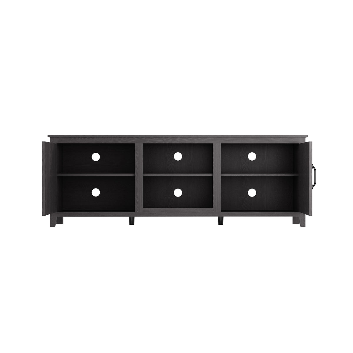 TV Stand Storage Media Console Entertainment Center,Tradition Black,with doors W88152785-djyc