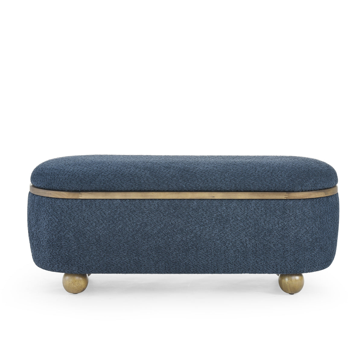 Storage Ottoman Bench, Upholstered End of Bed Ottoman Bench with Storage and Seating, Large Blanket Storage Bench for Foot Rest in Bedroom, Living Room, Entryway, Dark blue W487P179604-djyc