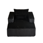 62.5-Inch Corduroy Sponge Sofa Lounge Chair,No Assembly Required,Fluffy Modern Sleeper Chair for Indoor Living Room Bedroom W834P206042-djyc