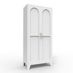 61'' 2 Shapely Doors Cabinet, Metal Storage Cabinet with Doors and Adjustable Shelves, for Bedroom, Living Room-White W3387P306328-djyc