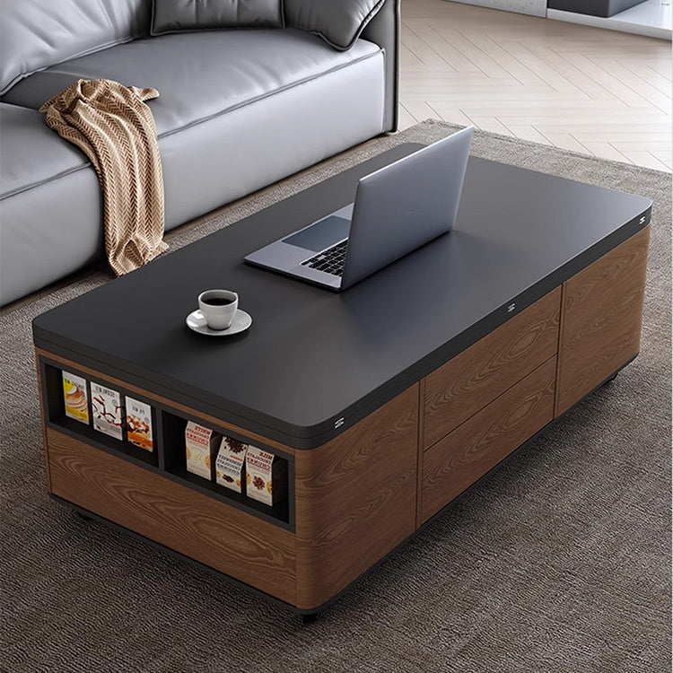 Modern Faux Leather Tea Table - Black, Light Brown, Natural, and White Finishes fajf-957
