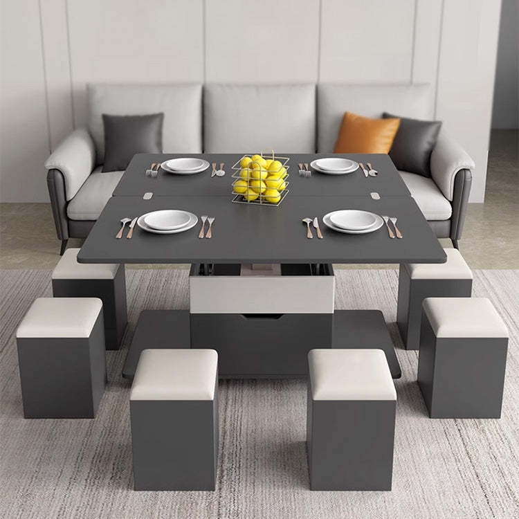 Elegant Faux Leather Tea Table in Sleek Black and White Design fajf-958