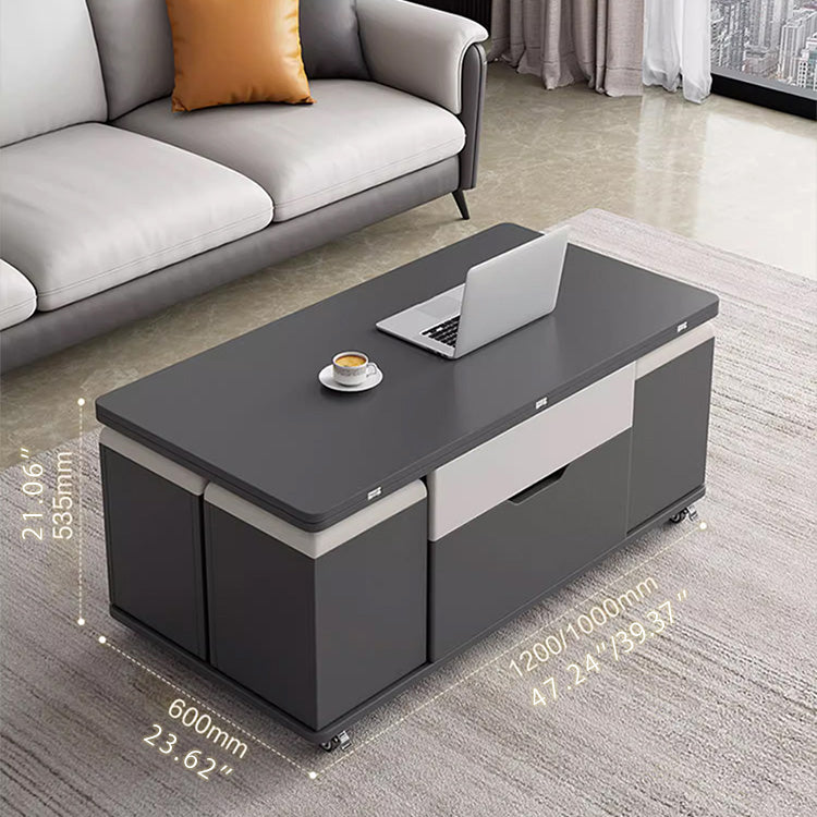 Elegant Faux Leather Tea Table in Sleek Black and White Design fajf-958