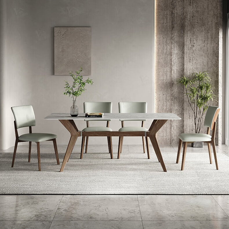 Luxurious Sintered Stone & Solid Wood Table for Modern Interiors faml-2619