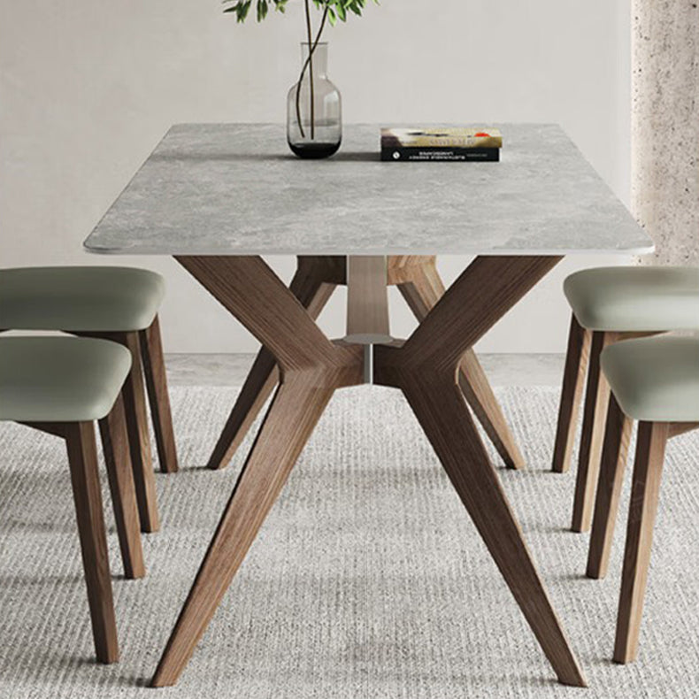 Luxurious Sintered Stone & Solid Wood Table for Modern Interiors faml-2619