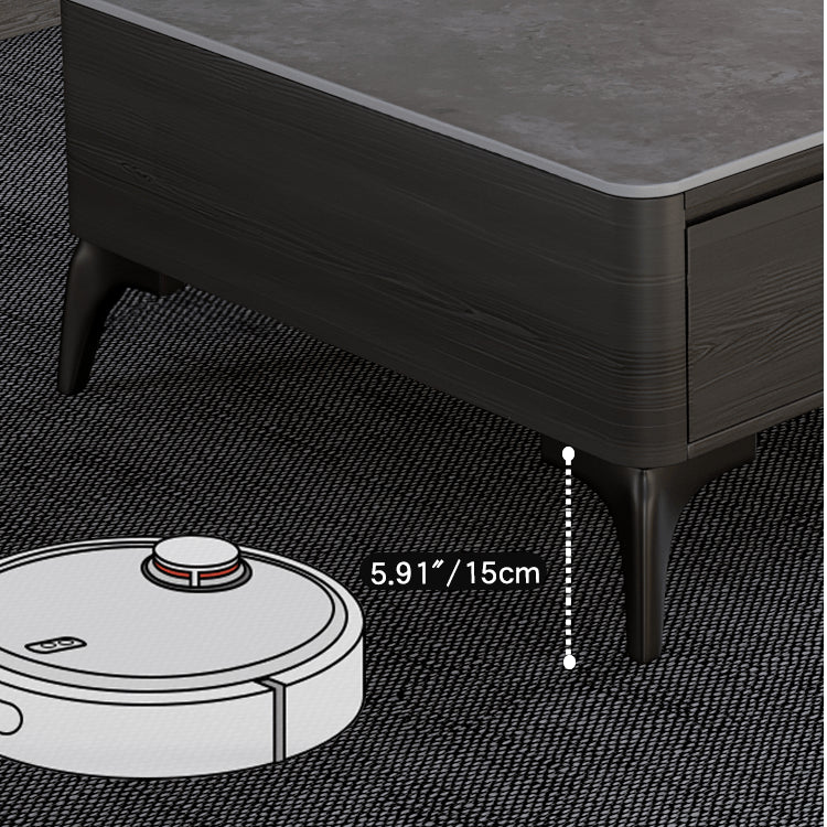 Stylish Pine Multi-Layer Board Tea Table with Modern Sintered Stone Surface faml-305