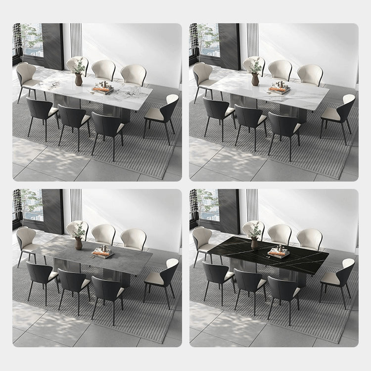 Sleek Modern Table - White Glossy, Black Matte, Grey Marble, Solid Wood, Plywood, Stainless Steel faml-700