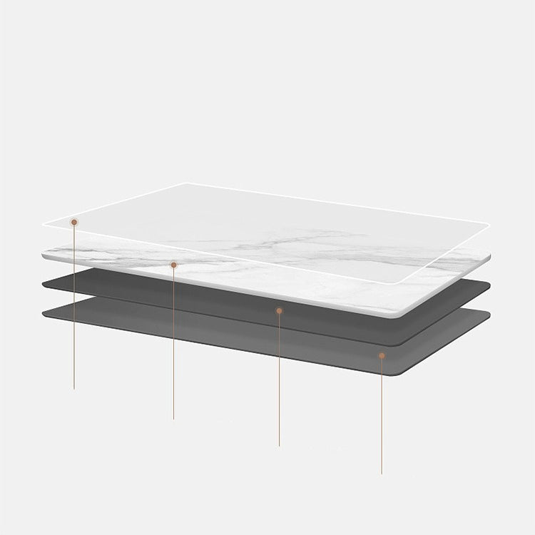 Sleek Modern Table - White Glossy, Black Matte, Grey Marble, Solid Wood, Plywood, Stainless Steel faml-700