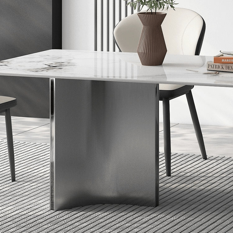 Sleek Modern Table - White Glossy, Black Matte, Grey Marble, Solid Wood, Plywood, Stainless Steel faml-700