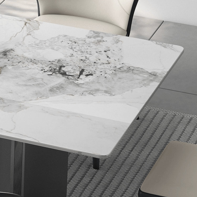 Sleek Modern Table - White Glossy, Black Matte, Grey Marble, Solid Wood, Plywood, Stainless Steel faml-700