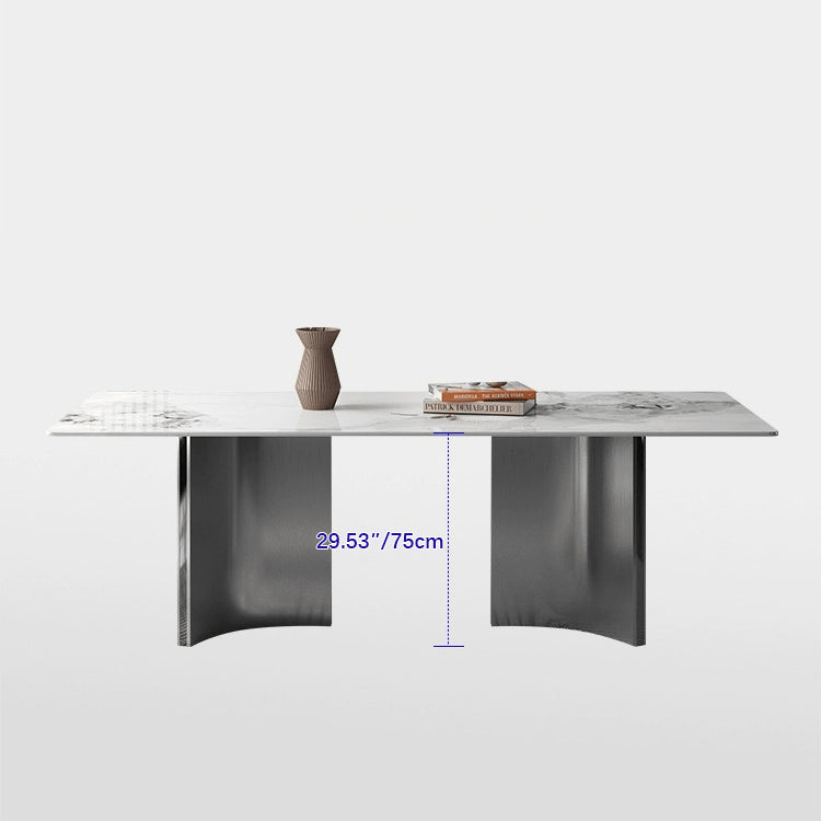 Sleek Modern Table - White Glossy, Black Matte, Grey Marble, Solid Wood, Plywood, Stainless Steel faml-700