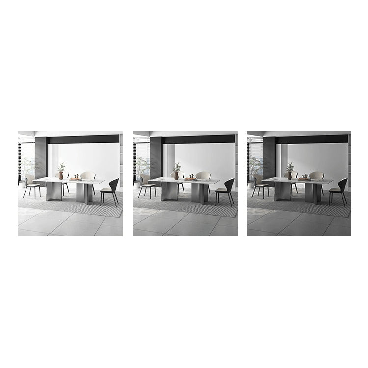 Sleek Modern Table - White Glossy, Black Matte, Grey Marble, Solid Wood, Plywood, Stainless Steel faml-700