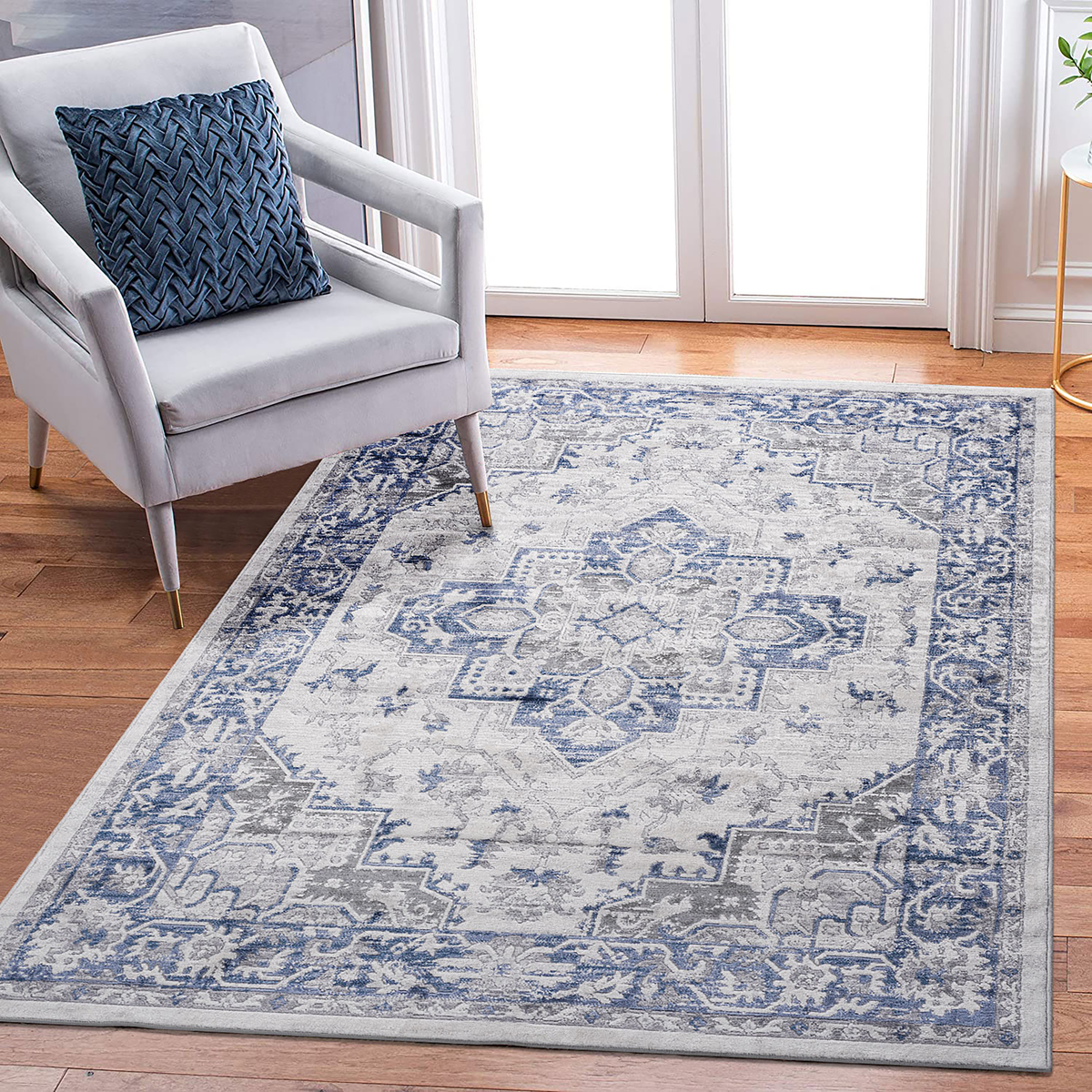 MARFI Collection 5X7 Blue / Grey / Oriental Area Rug-B189P183491