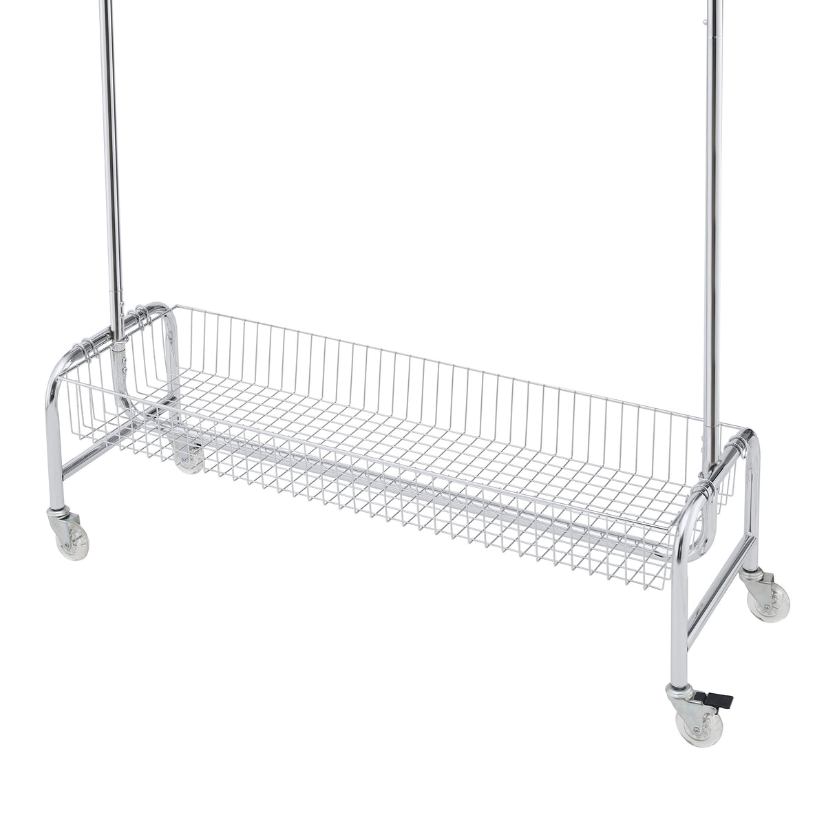 Garment Rack with Basket on Wheels Rolling Clothes Rack for Hanging Clothes Heavy Duty Garment Rack,2 pcs in one carton W1903P203897-djyc