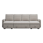 Sectional Sofa with Storage, 96" U Shaped Sectional Couches for Living Room, Comfy Convertible Sectional Sofa- Beige W1669S00007-djyc