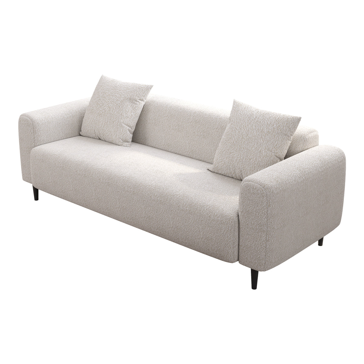 77.2″ Large size two Seat Sofa,Modern Upholstered,White mohair Granular velvet W1767132491-djyc