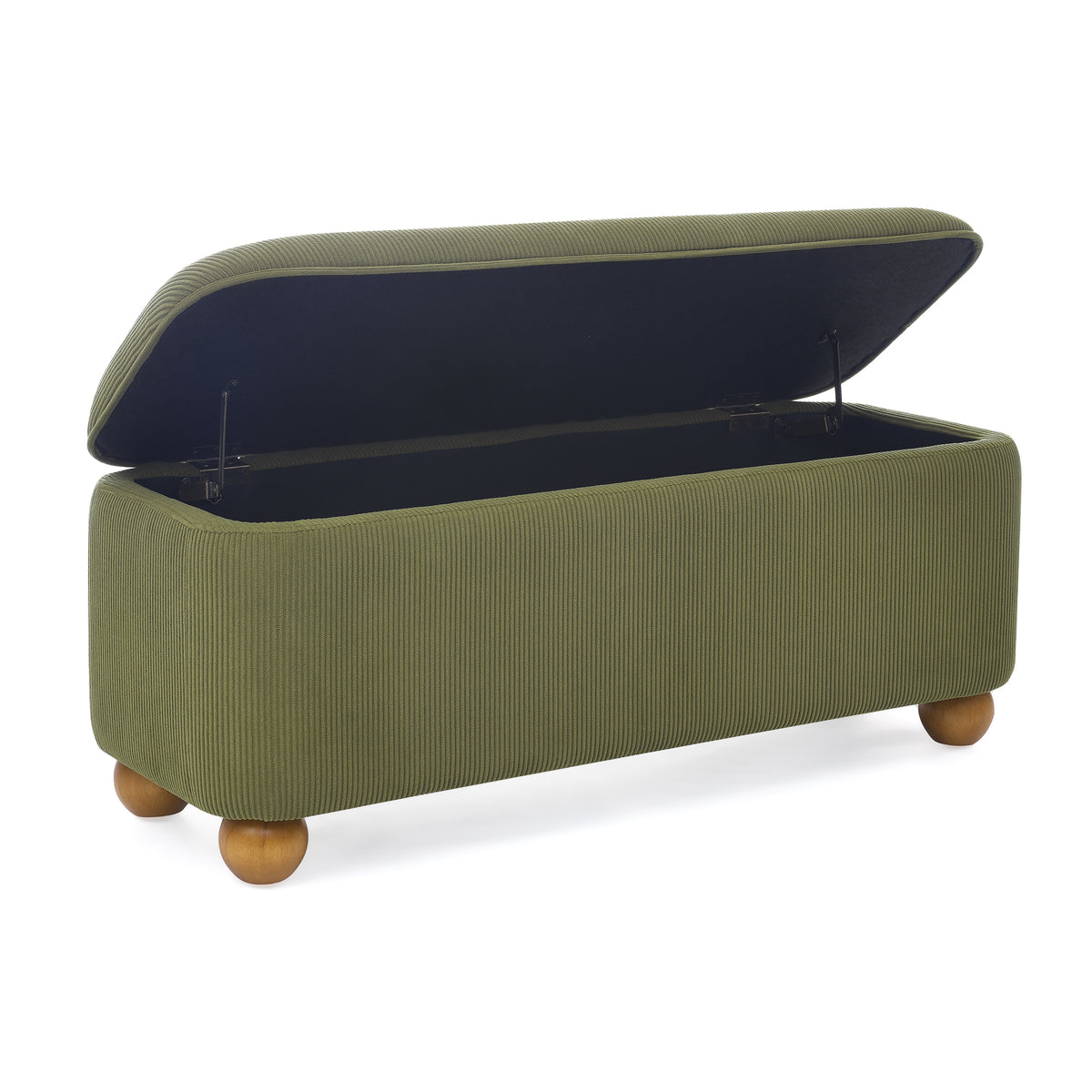 Flannelette Fabric Storage Ottoman bench, cushioned bed end Ottoman bench with storage and seat, suitable for bedrooms, living rooms, and entrance passages-GREEN(41.73"*15.55"*17.71") W487P202261-djyc