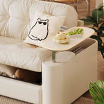 Elegant Light Brown Sofa with Beige and Ash Wood Accents and Stainless Steel Figure - Cotton and Faux Leather Upholstery fbby-1378