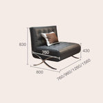 Modern Beige & Black Orange Accented Stainless Steel Faux Leather Sofa fbby-1382