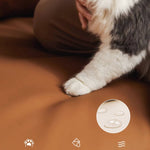 Stylish Beige and Orange Faux Leather Sofa with Pine Wood Accents fbby-1383