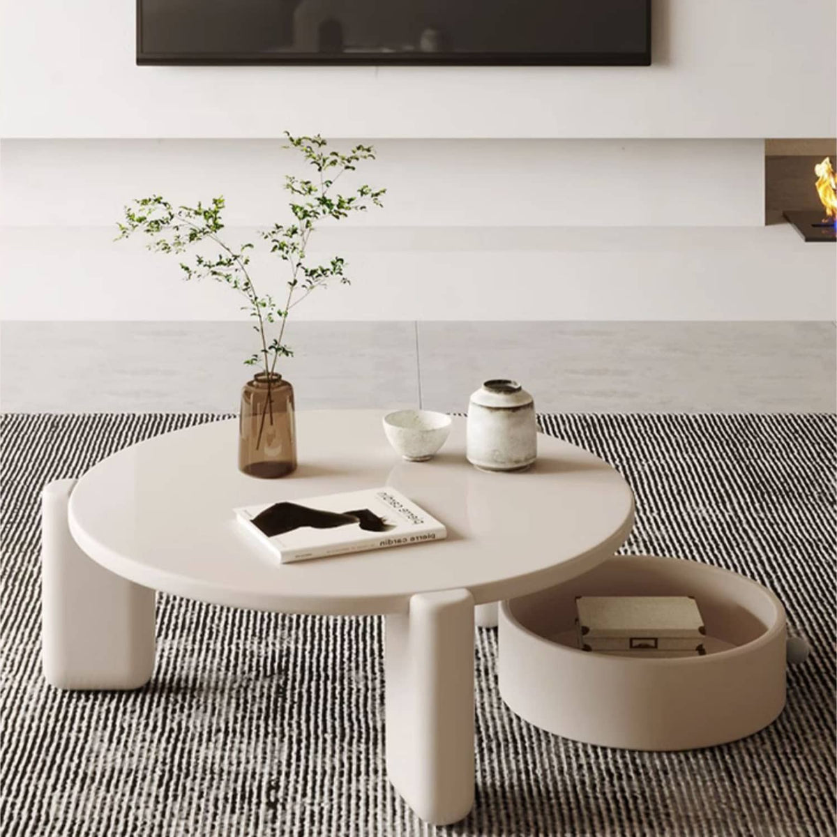 Stylish Beige Laminated Wood Tea Table - Modern Living Room Furniture fbby-1385