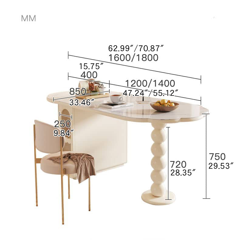 Elegant Beige Dining Table: Solid Wood, Laminated Wood, Sintered Stone & Glass Options fbby-1390