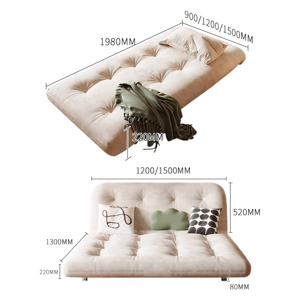 Luxurious Beige Leathaire Sofa - Ultimate Comfort and Style for Your Living Room fbby-1395